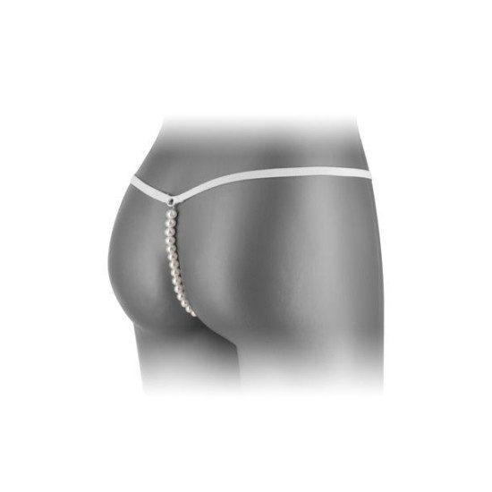 Трусики-стринги белого цвета с жемчужной ниткой Fashion Secret VENUSINA