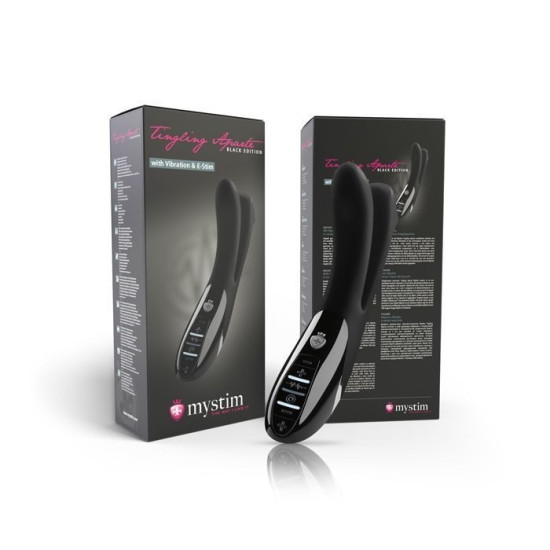 Подвійний вібратор з електростимуляцією, чорний Mystim Tingling Aparte eStim Black