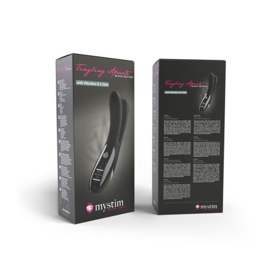 Подвійний вібратор з електростимуляцією, чорний Mystim Tingling Aparte eStim Black