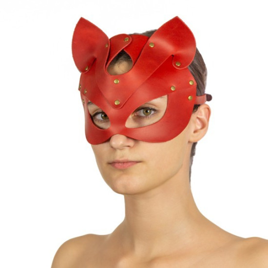 Премиум маска кошечки из натуральной кожи в подарочной упаковке, красная Lovecraft Catwoman Premium Mask Red