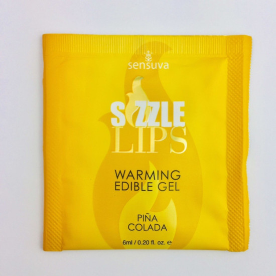 Пробник масажного гелю зі смаком Піна Колада Sensuva Sizzle Lips Pina Colada, 6 ml