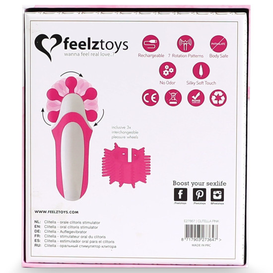 Стимулятор с имитацией оральных ласк, розовый FeelzToys Clitella Oral Clitoral Stimulator Pink