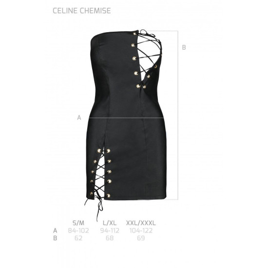 Пеньюар, черный Passion Celine Chemise Black, S/M