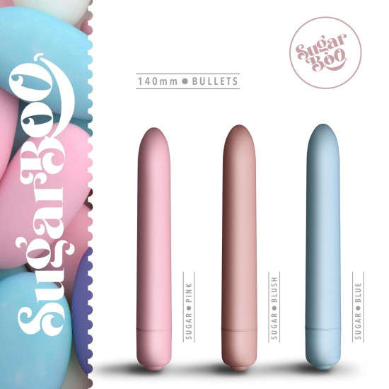 Мини-вибратор с 10 уровнями интенсивности, голубой SugarBoo Sugar Blue