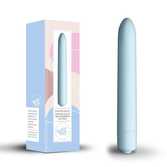 Мини-вибратор с 10 уровнями интенсивности, голубой SugarBoo Sugar Blue