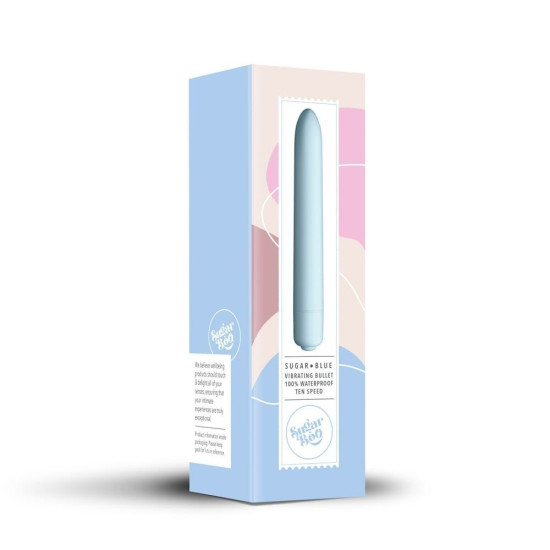 Мини-вибратор с 10 уровнями интенсивности, голубой SugarBoo Sugar Blue