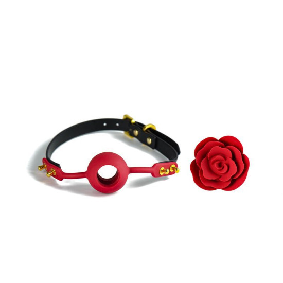 Розкішний кляп у вигляді троянди з подвійним використанням Zalo Rose Ball Gag