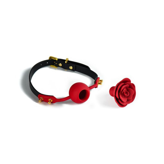 Розкішний кляп у вигляді троянди з подвійним використанням Zalo Rose Ball Gag