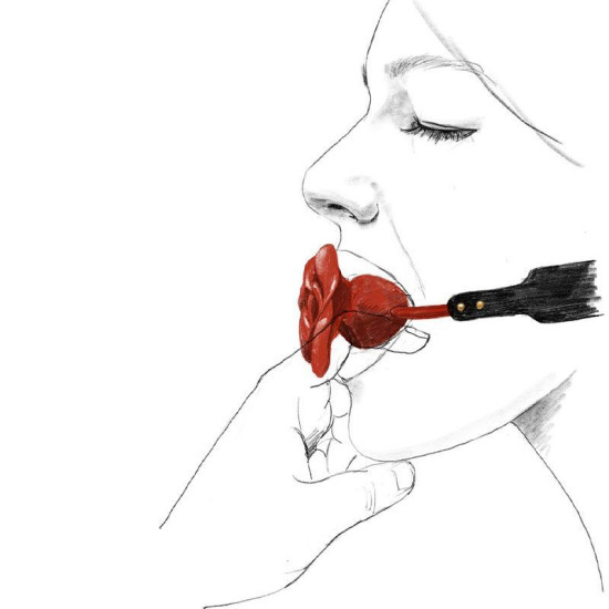 Розкішний кляп у вигляді троянди з подвійним використанням Zalo Rose Ball Gag
