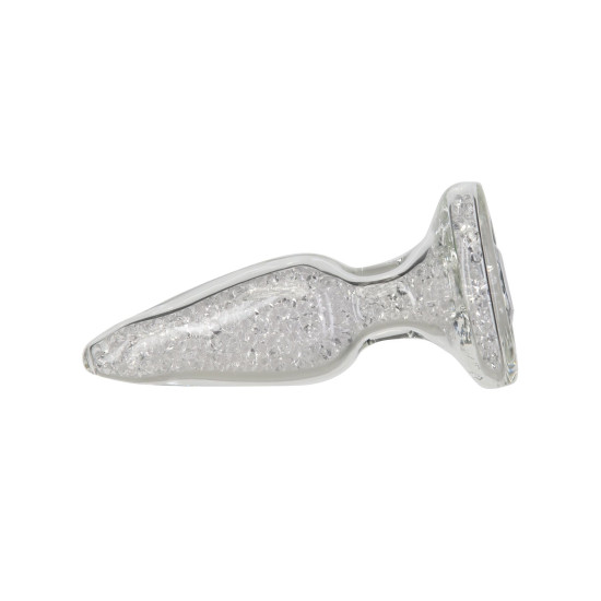 Скляна анальна пробка з вібропулею, діаметр 3,1 см Pillow Talk Fancy Luxurious Glass Anal Plug