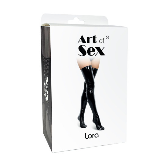 Сексуальні вінілові панчохи, червоні Art of Sex Lora, L