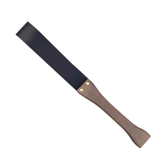 Кожаная шлёпалка с деревянной ручкой, черная Art of Sex BDSM Paddle Black