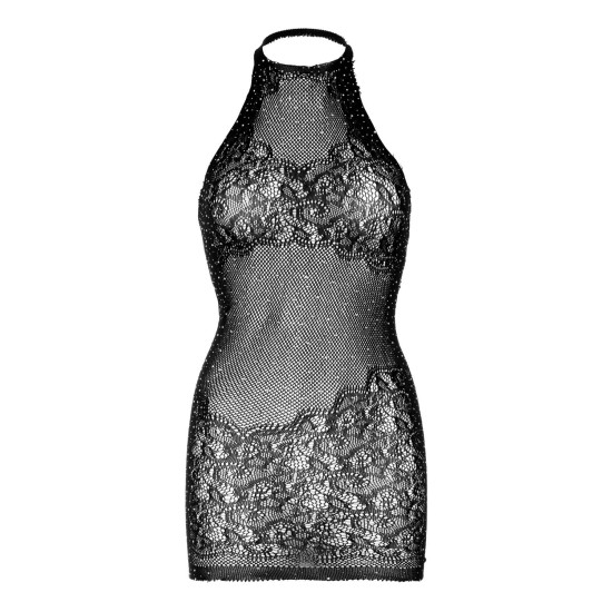 Сукня-сітка зі стразами і відкритою спиною, чорне Leg Avenue Rhinestone Halter Mini Dress Black, One Size