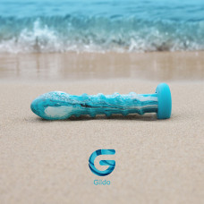 Стеклянный дилдо с силиконовым основанием Gildo Ocean Wave