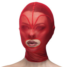 Маска-сердце из сетки с открытым ртом, красная Feral Feelings Hearts Mask Red/Red