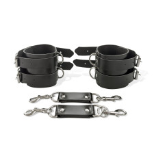 Чоловічі БДСМ наручники з екошкіри, чорні Art of Sex Handcuffs Dragons Man