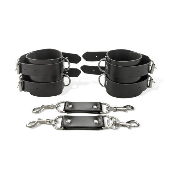 Чоловічі БДСМ наручники з екошкіри, чорні Art of Sex Handcuffs Dragons Man