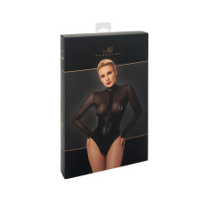 Боди из мокрой ткани и сетки с кольцами Noir Handmade F321 Edge Wetlook and Mesh Body with Rings, XL