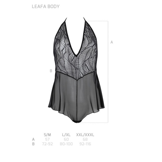 Боди, чёрное Passion LEAFA BODY black, L/XL