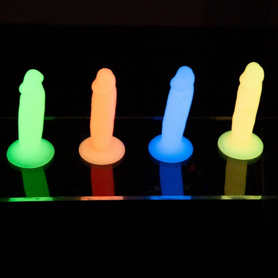 Набір фалоімітаторів, 12 штук, що світяться в темряві ADDICTION Silly Willy Glow in the Dark