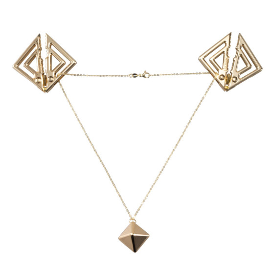 Регулируемые зажимы для сосков с тяжелой подвеской, золотистые Lockink Adjustable Nipple Clamps with Heavy Pendant Golden