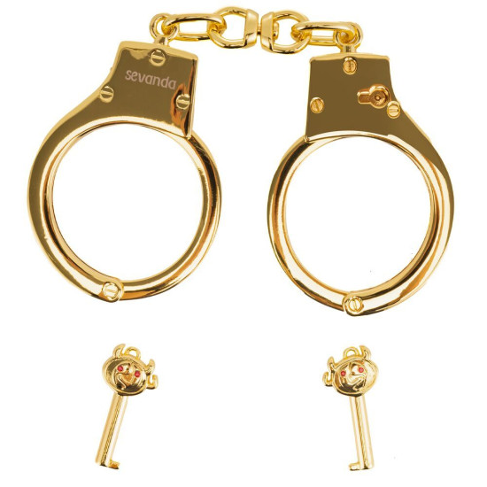 Металеві БДСМ наручники, золотисті Lockink Pretty-Sub Handcuffs