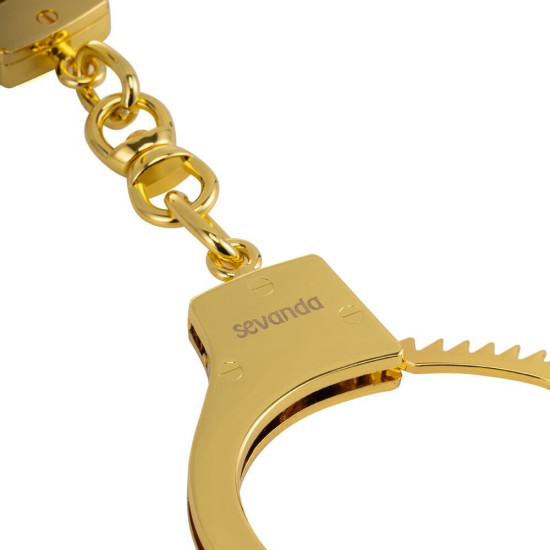 Металеві БДСМ наручники, золотисті Lockink Pretty-Sub Handcuffs
