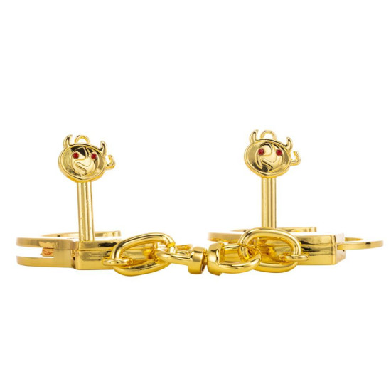 Металеві БДСМ наручники, золотисті Lockink Pretty-Sub Handcuffs