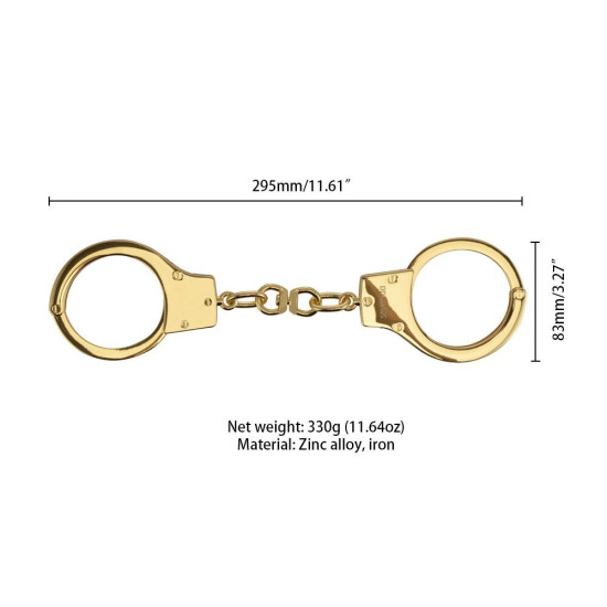 Металеві БДСМ наручники, золотисті Lockink Pretty-Sub Handcuffs
