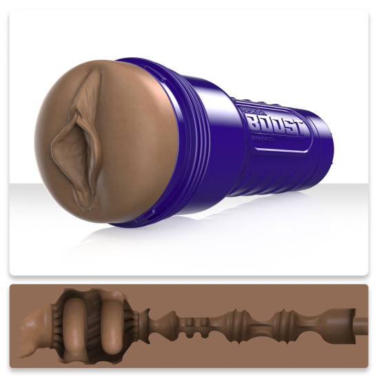 Мастурбатор-вагіна з плаваючими кільцями Turbo Tech, темний Fleshlight Boost Bang Medium Dark Flesh