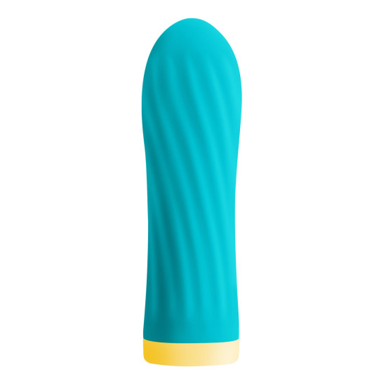Вібропуля з ребристою поверхнею, бірюзова, 10 режимів S Pleasures Bullets Twist & Shout Turquoise