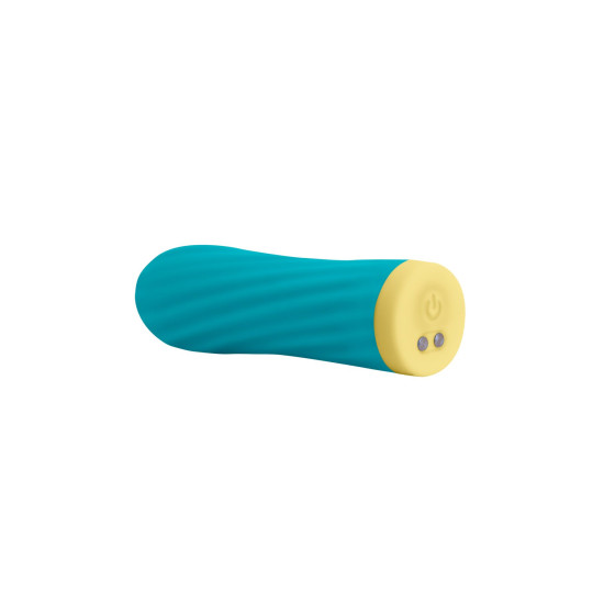 Вібропуля з ребристою поверхнею, бірюзова, 10 режимів S Pleasures Bullets Twist & Shout Turquoise
