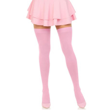 Плотные непрозрачные чулки, розовые Leg Avenue Opaque Nylon Thigh Highs Pink, One Size