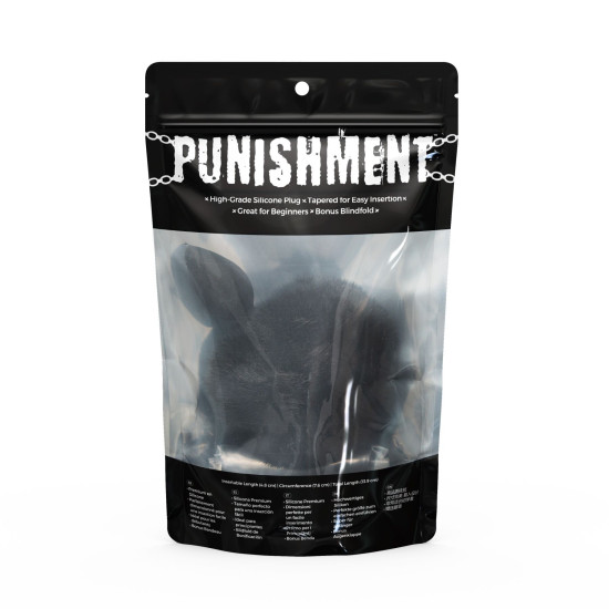 Анальна пробка з хвостом, чорна Punishment Bunny Tail Silicone Anal Plug Black