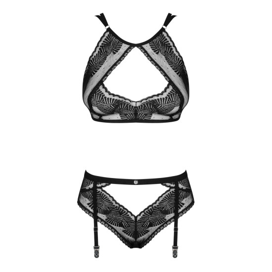 Сексуальний комплект (топ та трусики), чорний Obsessive Allastia 2-Pcs Set Black, L/XL