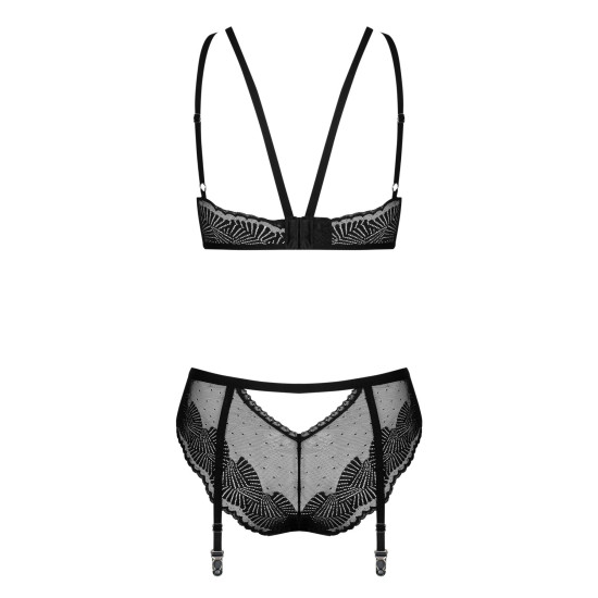 Сексуальний комплект (топ та трусики), чорний Obsessive Allastia 2-Pcs Set Black, L/XL