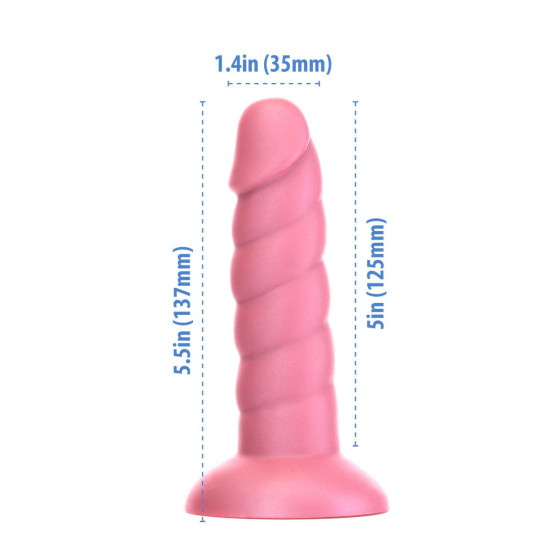 Фалоімітатор, довжина 14 см, віброкуля в подарунок, рожевий Fantasy By Addiction Unicorn Dildo Pink, 5.5 inch