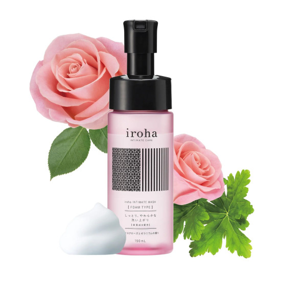 Пена для интимного ухода с ароматом дамасской розы и герани Iroha Intimate Wash Foam Type Damask Rose And Geranium, 150 ml