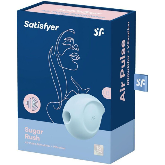 Вакуумный клиторальный стимулятор с вибрацией, голубой Satisfyer Sugar Rush Blue