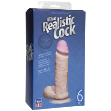 Фалоімітатор Doc Johnson The Realistic Cock 6 inch White - ULTRASKYN, Vack-U-Lock (пом'ята упаковка!)