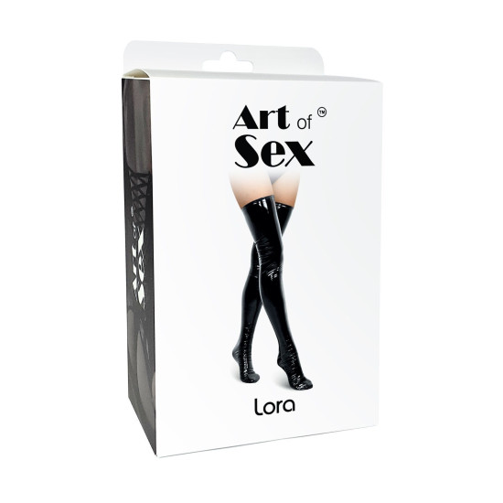 Сексуальні вінілові панчохи, червоні Art of Sex Lora, M