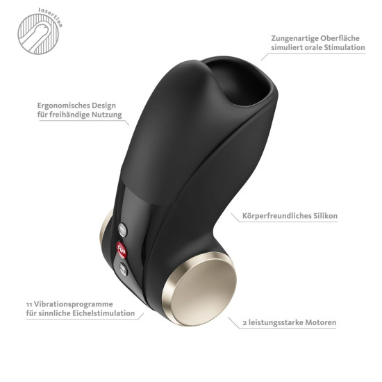 Мастурбатор для головки пениса, черный Fun Factory Cobra Libre II Black (мятая упаковка)