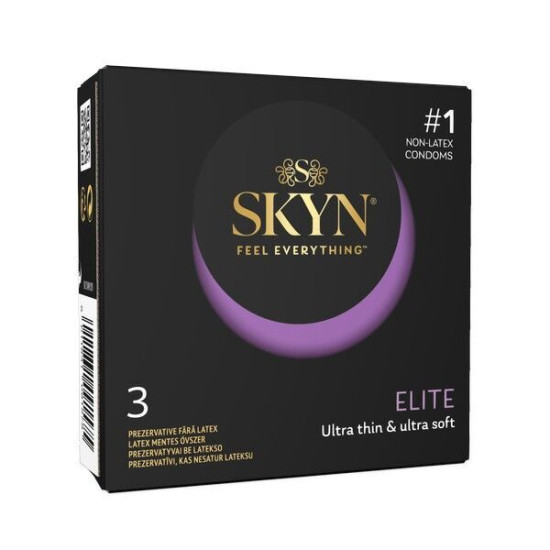 Ультратонкі безлатексні преміум-презервативи, 3 шт Skyn Elite (м'ята упаковка!!!)