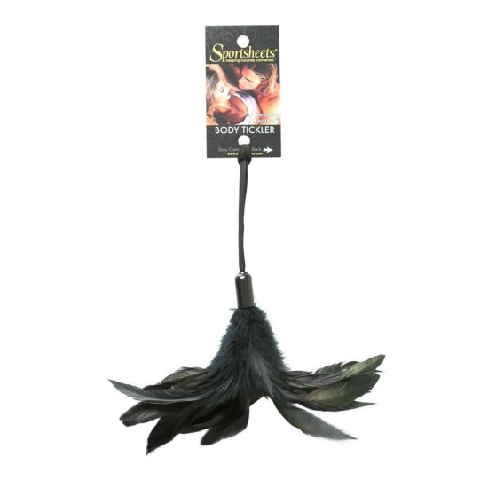 Метелочка-щекоталка, черная, на веревочной петле Sportsheets Pleasure Feather Black