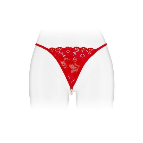 Трусики-стринги красного цвета с жемчужной ниткой Fashion Secret VENUSINA
