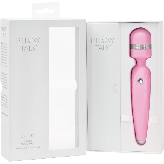 Розкішний вібромасажер у формі мікрофона з кристалом, рожевий Pillow Talk Cheeky Pink