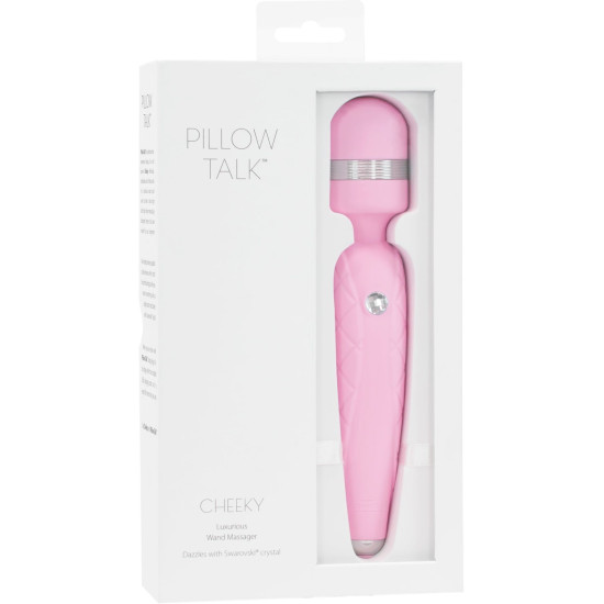 Розкішний вібромасажер у формі мікрофона з кристалом, рожевий Pillow Talk Cheeky Pink