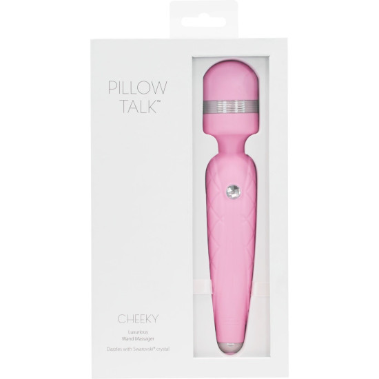 Розкішний вібромасажер у формі мікрофона з кристалом, рожевий Pillow Talk Cheeky Pink