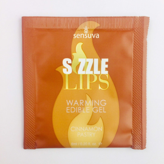 Пробник масажного гелю зі смаком коричної випічки Sensuva Sizzle Lips Cinnamon Pastry, 6 ml