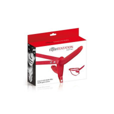Двухсторонний страпон, красный Fetish Tentation Strap-On with Double Dildo Red